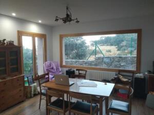 Ventanas madera y aluminio (1 hoja mas fijo lateral)