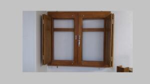 Ventana de madera 2 hojas arco rebajado , frailero tipo libro nº2